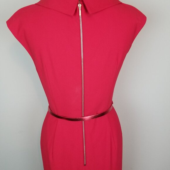 Rachel Roy Sexy Red Bombshell Wiggle Pencil Dress w/ Matching Belt * Size 4 - Picture 8 of 13